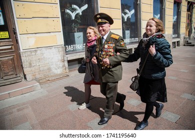 Saint Petersburg / Russia - May 9 2020: Celebration Of The 75th Anniversary Of Victory In The WW2. Veteran