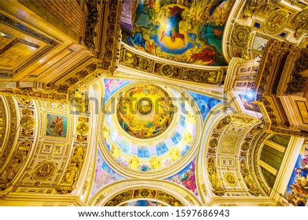 Saint Petersburg, Russia - November 07, 2019: Inside Saint Isaac's Cathedral- greatest architectural creation. Saint Petersburg.
