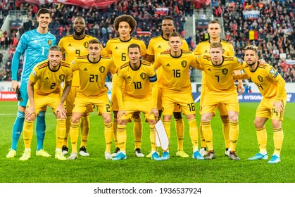 Saint Petersburg, Russia – November 16, 2019. Team photo of Belgium national football team before UEFA Euro 2020 qualification match Russia vs Belgium (1-4).