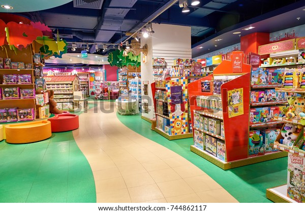 SAINT PETERSBURG, RUSSIA - OCTOBER 02, 2017: inside\
a Hamleys toy store in St. Petersburg. Hamleys is the oldest and\
largest toy shop in the world and one of the world\'s best-known\
retailers of toys.