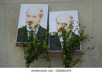 Saint Petersburg-Russia - 16.06.2022: A Banner With A Portrait Of Alexander Lukashenko.