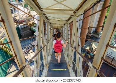 Saint Petersburg.Russia.June 23, 2021.People Descend The Stairs From The Roof Of St. Isaac's Cathedral.