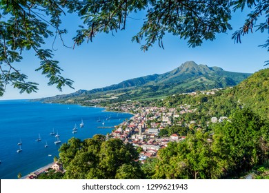 Saint Pierre Caribbean Sea In Martinique Beside Mount Pelée Volcano