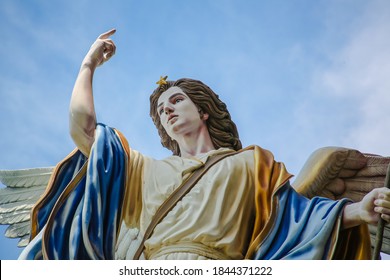 Saint Raphael the Archangel catholic statue at saint Raphael church on 23 October 2020