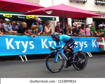 Saint Pée Sur Nivelle, Aquitane, France, July 28 2018. 20 Stage Of The Tour De France. Nairo Quintana Movistar Team