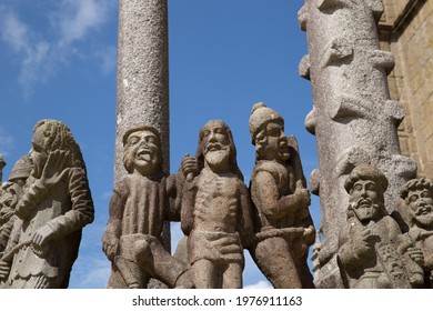 Saint Thegonnec - August 04  2020: Biblical Figures At The Calvary Of Saint Thegonnec