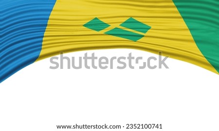 Saint Vincent and the Grenadines Flag Wave, National Flag Clipping Path