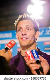 SAINT-DENIS, FRANCE - JULY 16, 2010 -  Renaud Lavillenie Interviewed After Pole Vault 