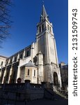 Saint-Lambert-de-Vaugirard church, built between 1848 and 1856 one of the most beautiful examples of the neo-Romanesque in Paris. France.