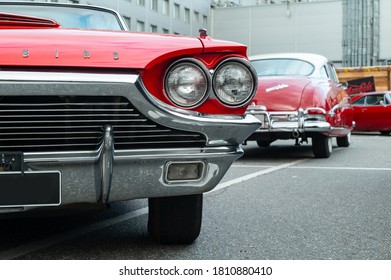 Saint-Petersburg/ Russia 09.05.2020 Close-up retro vintage car. Exhibition - Shutterstock ID 1810880410