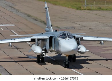 SAINT-PETERSBURG, RUSSIA, JULY 26, 2020: Russia Air Force Attack Bomber Sukhoi Su 24.