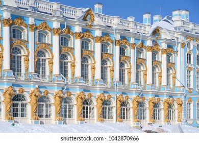 Saint-Petersburg, RUSSIA - Mar 03 2018, The Catherine Palace, Tsarskoye Selo, Pushkin, Saint-Petersburg, Russia
