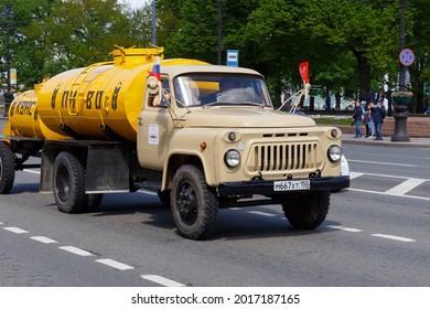 Saint-Petersburg, Russia - May 22, 2021: GAZ Tank Car On The City Street.