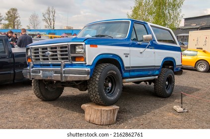 Saint-Petersburg, Russia - May 28, 2022: The The Legendary American SUV Ford Bronco 1983 Shown At The Custom Auto-show 2022.