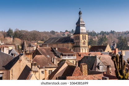 Saint-Sacerdos Cathedral And The Town Of Sarlat La Canéda, In The Perigord, Dordogne, New Aquitaine, France