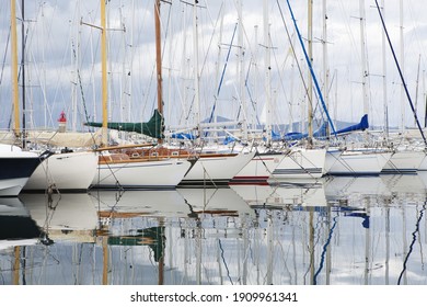 Saint-Tropez port with sail boats