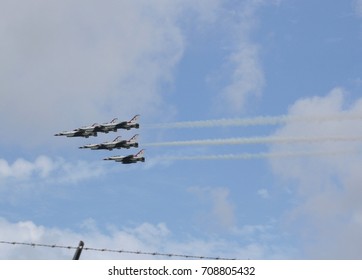 SAIPAN, CNMI——B-52 Flyover Passing By At The Saipan International Airport In October 2014.