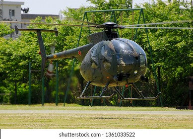 Saitama, Japan - May 20, 2007: Japan Ground Self Defense Force Hughes / Kawasaki OH-6D Cayuse Light Observation Helicopter.