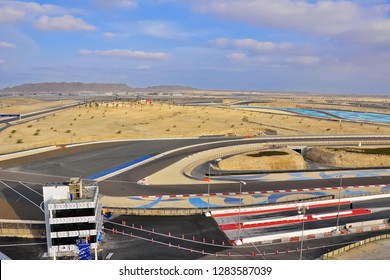 SAKHIR, BAHRAIN-FEB. 07: F1 Track At Bahrain International Circuit On Feb 07, 2011 In Sakhir, Bahrain. The Motorsport Venue Opened In 2004 That Hosts The Prestigious FIA Formula 1 Race - Image
