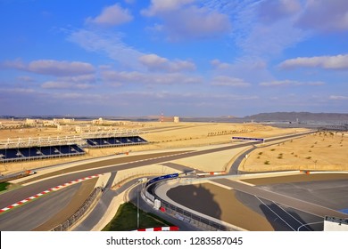 SAKHIR, BAHRAIN-FEB. 07: F1 Track At Bahrain International Circuit On Feb 07, 2011 In Sakhir, Bahrain. The Motorsport Venue Opened In 2004 That Hosts The Prestigious FIA Formula 1 Race - Image
