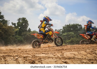 Sakon Nakhon ,Thailand.September 20, 2015 Fuse Racing Thailand 2015  KTM Super Junior Motocross Of Champ.