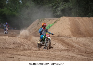 Sakon Nakhon ,Thailand.September 20, 2015 Fuse Racing Thailand 2015  Super Junior Motocross Of Champ.