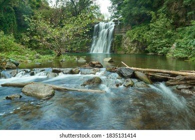 The Salabrone Waterfall In Viterbo's Tuscia