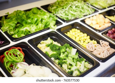 Salad bar include organic vegetables and fruits, healthy or diet food concept.