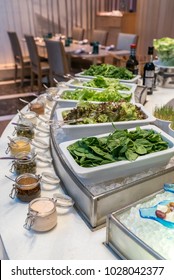 Salad Bar Station In Buffet Line