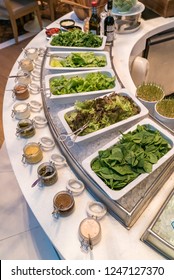 Salad Bar Station In Buffet Line