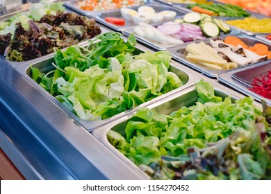 Salad Bar With Vegetables In The Restaurant, Healthy Food