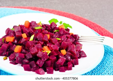 Salad of Beets and Carrots. Studio Photo