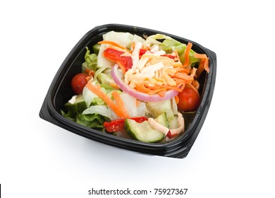 Salad With Black Box Close Up