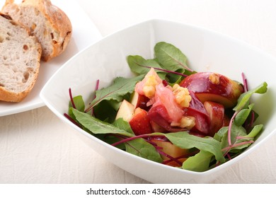 Salad and bread