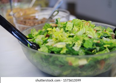 Salad Buffet Lunch With Tongs In Yorkton, Saskatchewan, Canada, During The Chamber Of Commerce Business Event At The Gallagher Center Beside The Access Communications Water Park.