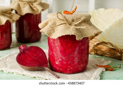 Salad With Cabbage And Beets. Home Canning