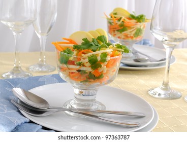 Salad Of Celery Root And Leaf, Carrot And Apple