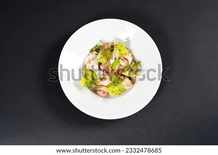 Salad made of seafood Food