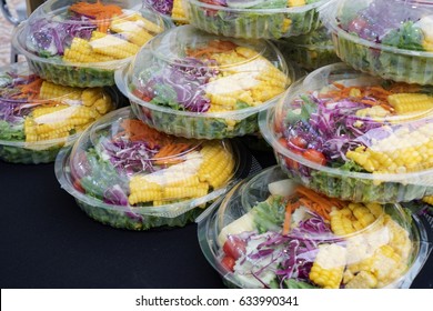 Salad In Clear Plastic Box