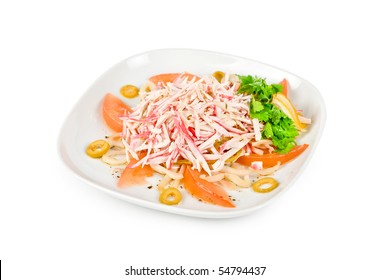 Salad Of Crab Meat Closeup