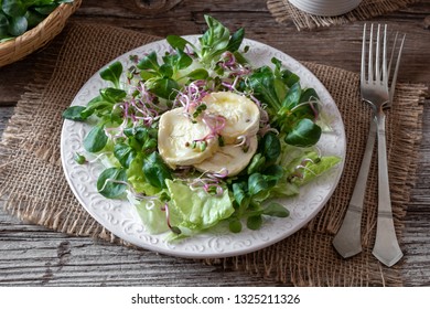 Salad With Lamb's Lettuce, Marinated Goat Cheese And Fresh Radish Sprouts