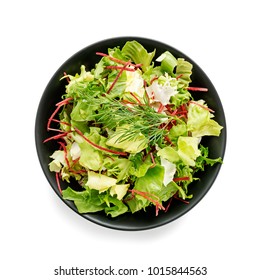 Salad Mix. Isolated On White Background.top View.