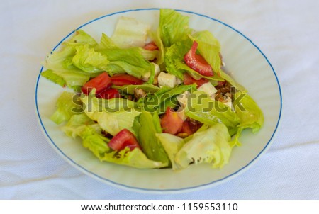 Similar – Image, Stock Photo salad Nutrition Chicken