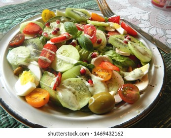 salad on a white plate