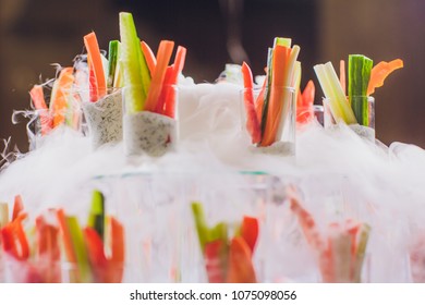 Salad plate and dry ice lettuce catering service - Powered by Shutterstock