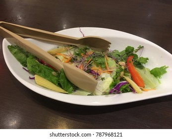 Japan’s Salad Plate With Salad Tongs