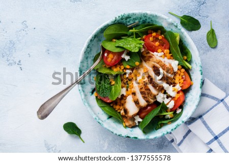 Similar – Foto Bild Gesunder Salat mit Hähnchenbrust und Mango