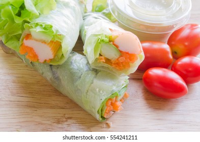 Salad Roll Is Clean Food For Healthy Body And Low Fat