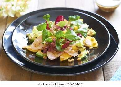 Salad With Smoked Chicken, Mango And Avocado