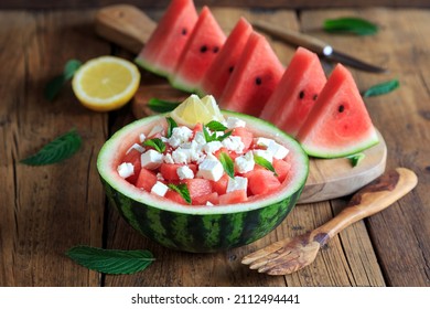  salad with watermelon and cheese
 - Shutterstock ID 2112494441